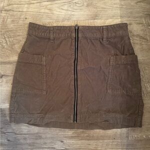 Brown Corduroy Mini Skirt